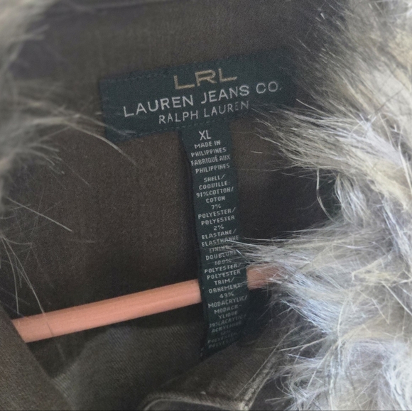 Ralph Lauren Denim Jean Jacket w/ Removable Faux Fur Hood - Picture 5 of 5
